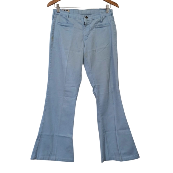 Vintage Landlubber Baby Blue Bell Bottoms 70s Flare Pants Q - Picture 1 of 13